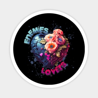 Enemies to lovers floral heart motif Magnet